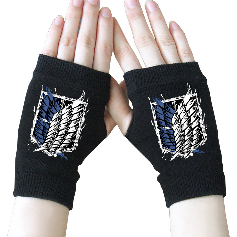 Trendy Anime Half Finger Gloves