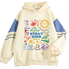 Trendy SKZ Graffiti Print Hoodie
