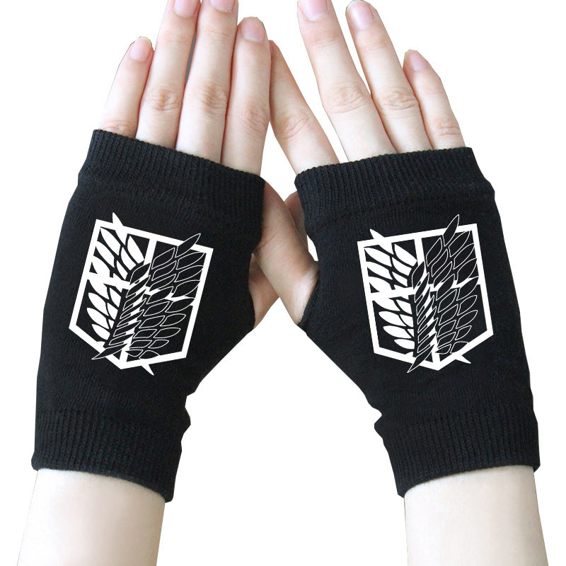 Trendy Anime Half Finger Gloves