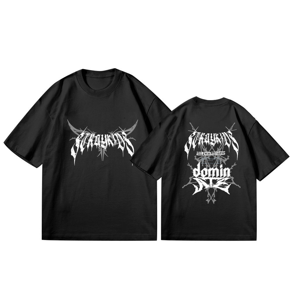 Kpop Logo Print Short Sleeve T-shirt