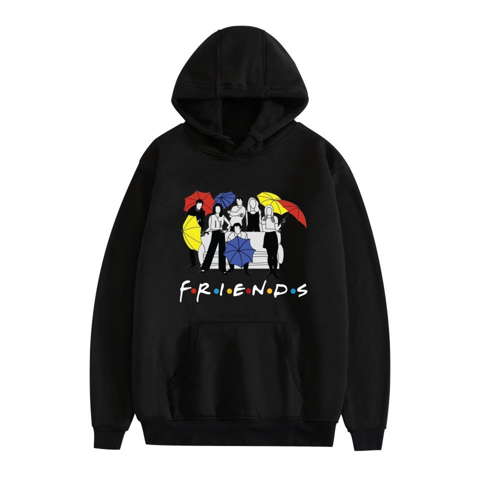 Trendy Friends Print Casual Pullover Hoodie