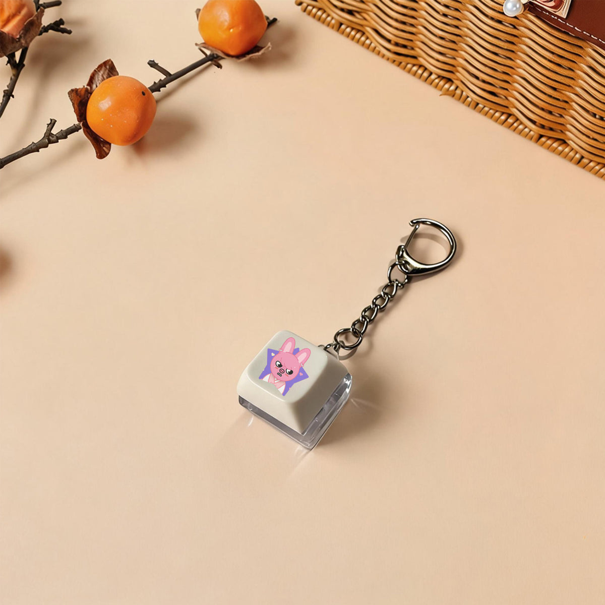 Luminous SKZ Felix Bang Chan Keycap Pendant Keychain