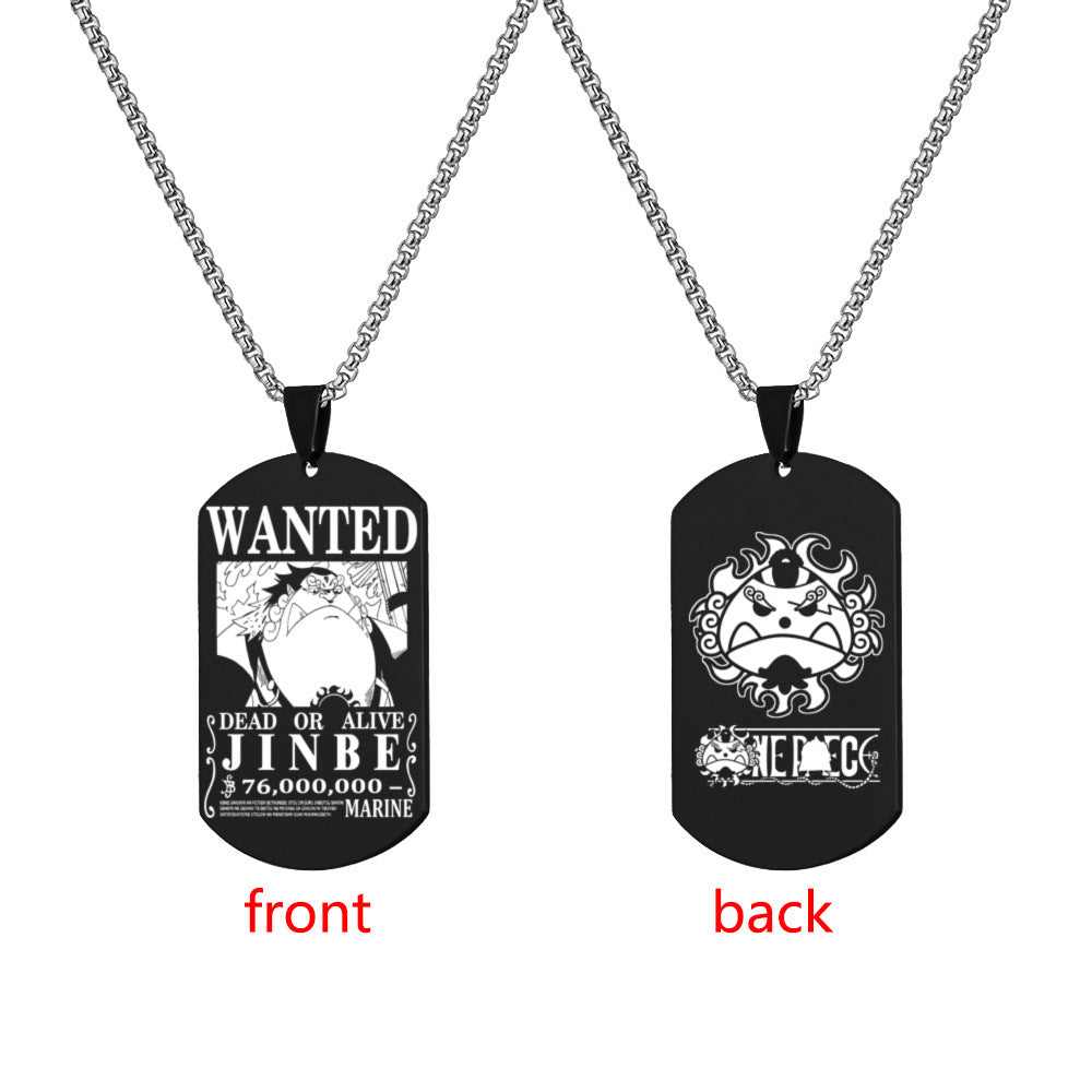 Luffy Wanted Double-sided Dog Tag Necklace