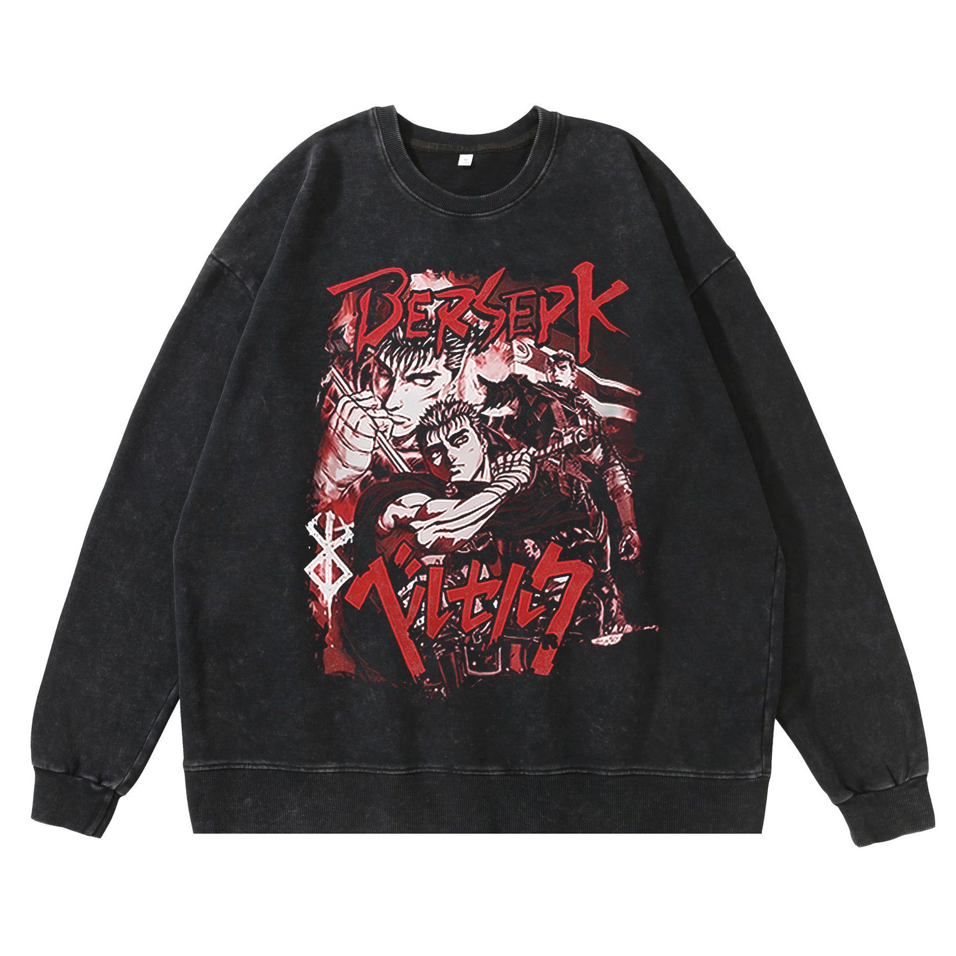 Vintage Anime Washed Crew Neck Sweatshirt