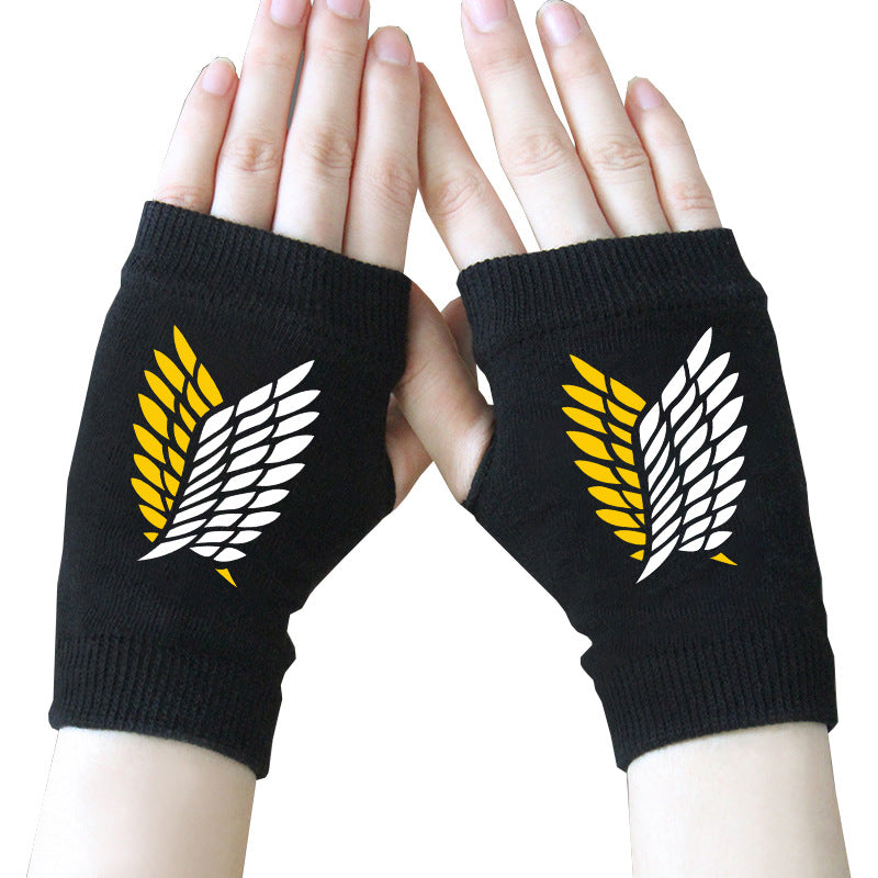 Trendy Anime Half Finger Gloves