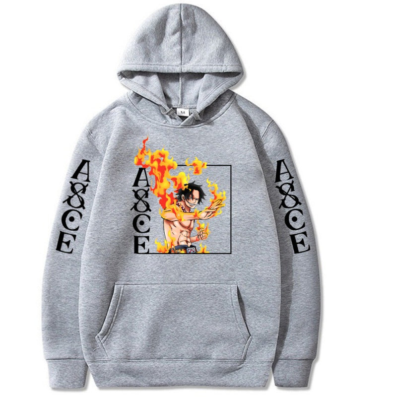 Trendy Unisex Anime Ace Pullover Loose Hoodie