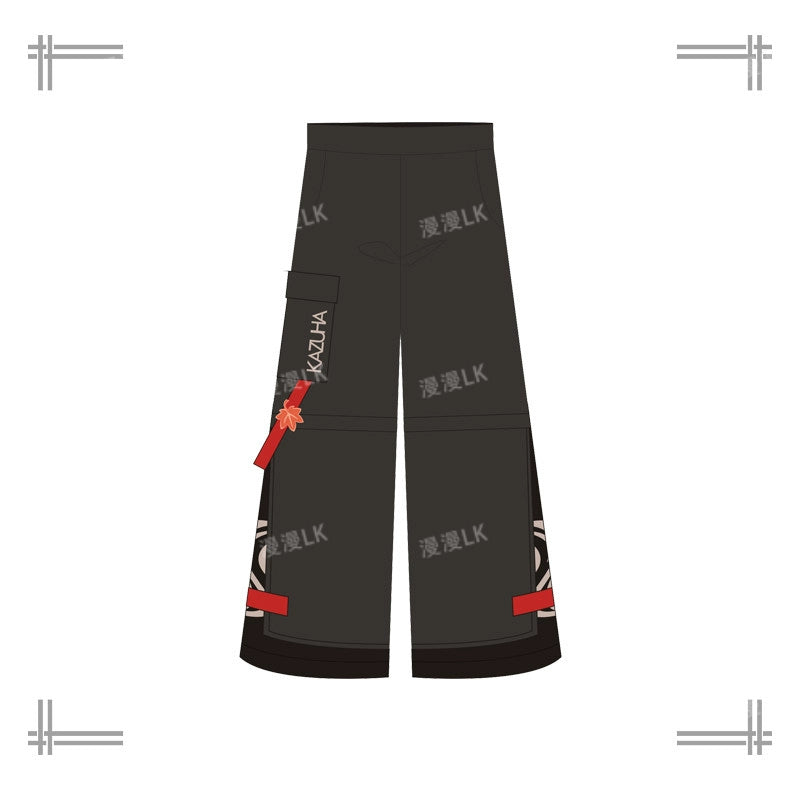 Unisex Kazuha Game Cos Trench Coat Pants Set