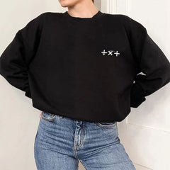 TXT Printed Pullover Crew Neck Sweatshirt