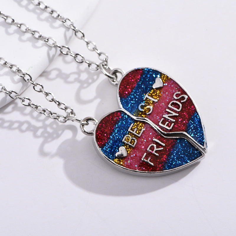 BEST FRIENDS Heart-shaped Pendant Necklace