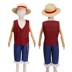 Men's Luffy Vest Straw Hat Suit Cosplay Costume