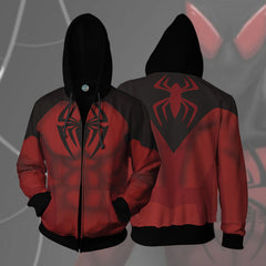 Unisex Spider Digital Print Cosplay Zipper Hoodie