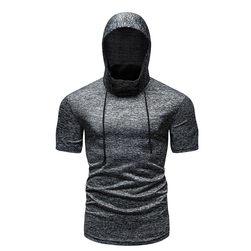 Men's Fitness Running Hooded Short-sleeved T-shirt