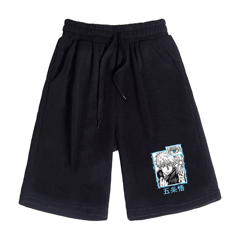 Men's Anime Print Casual Sports Loose Shorts