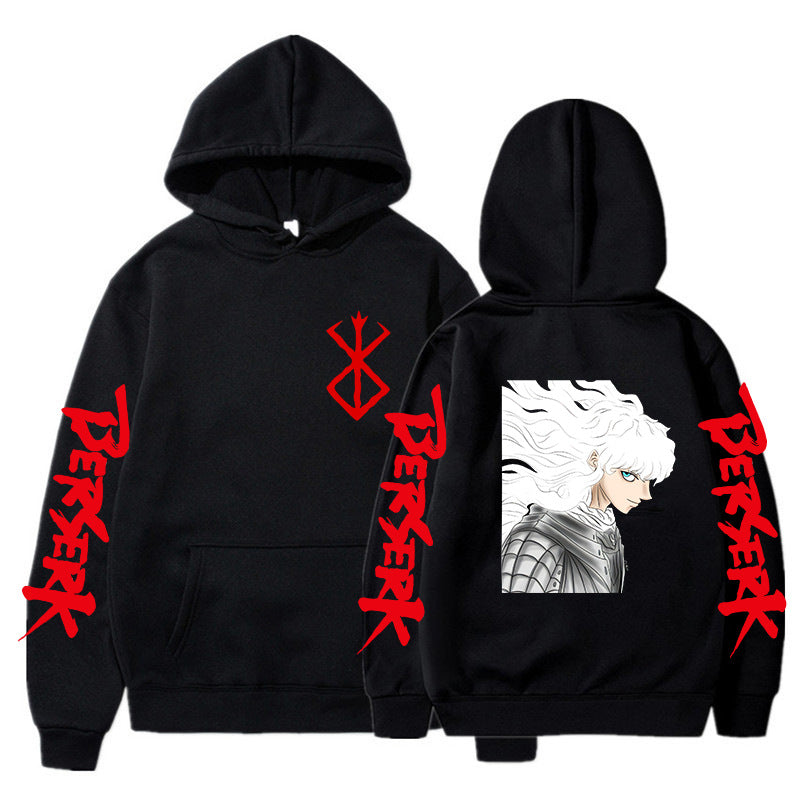 Unisex Anime Guts Casual Black Hoodie