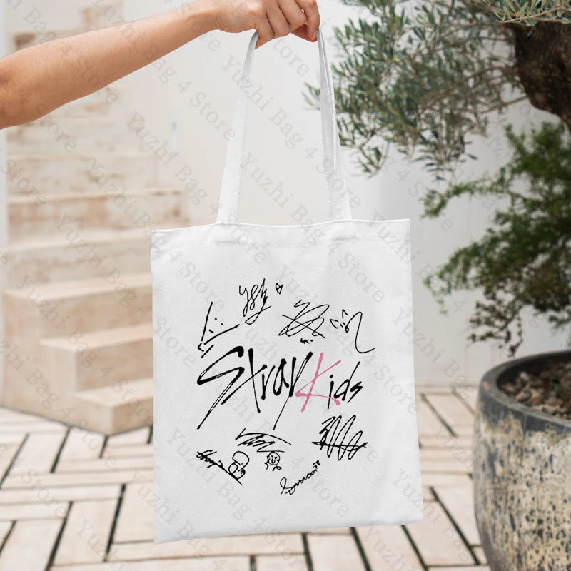 KPOP Printed Canvas Shoulder Tote Bag