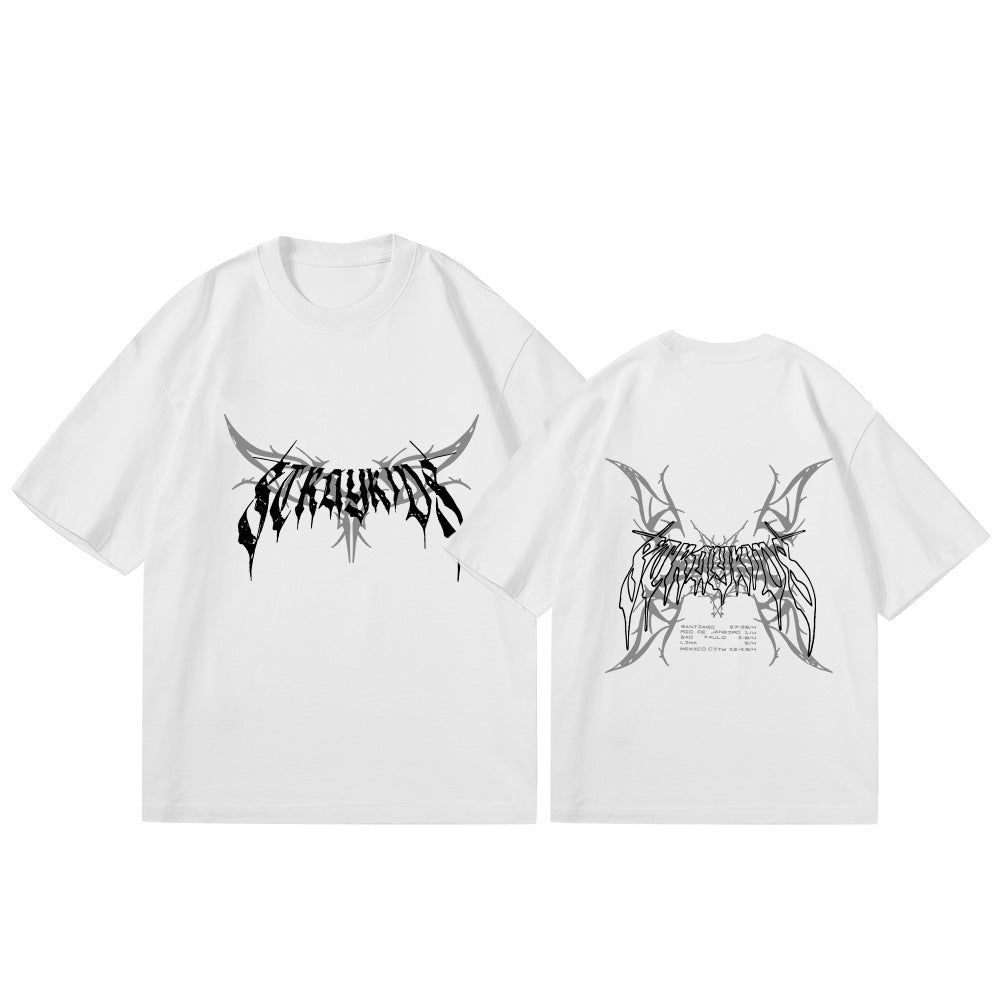 Kpop Logo Print Short Sleeve T-shirt