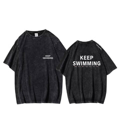 Keep Swimming Cotton Washed T-shirt