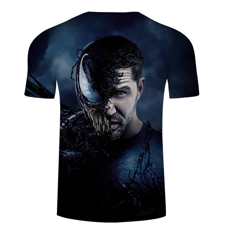 Trendy Men's Venom 3D Printed Round Neck T-Shirt