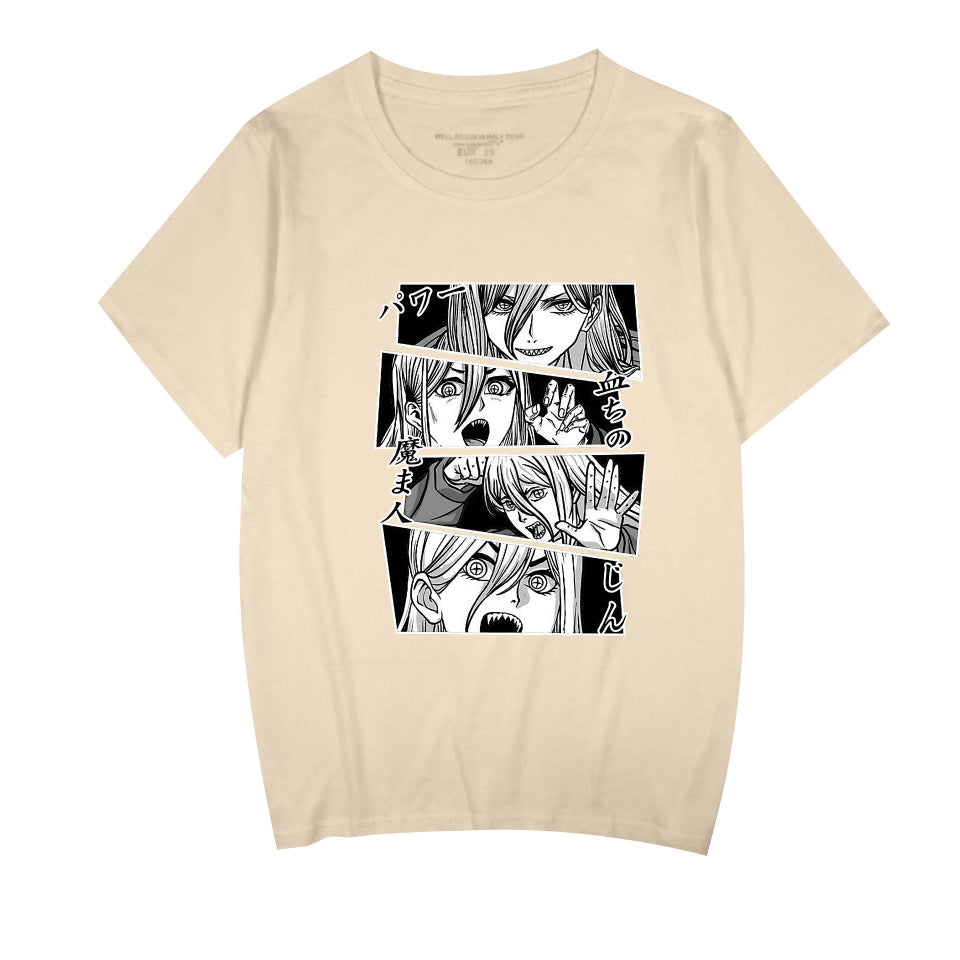 Women's Anime Graffiti Round Neck T-shirt