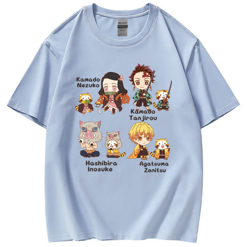 Casual Cartoon Anime Printed Short-sleeved T-shirt