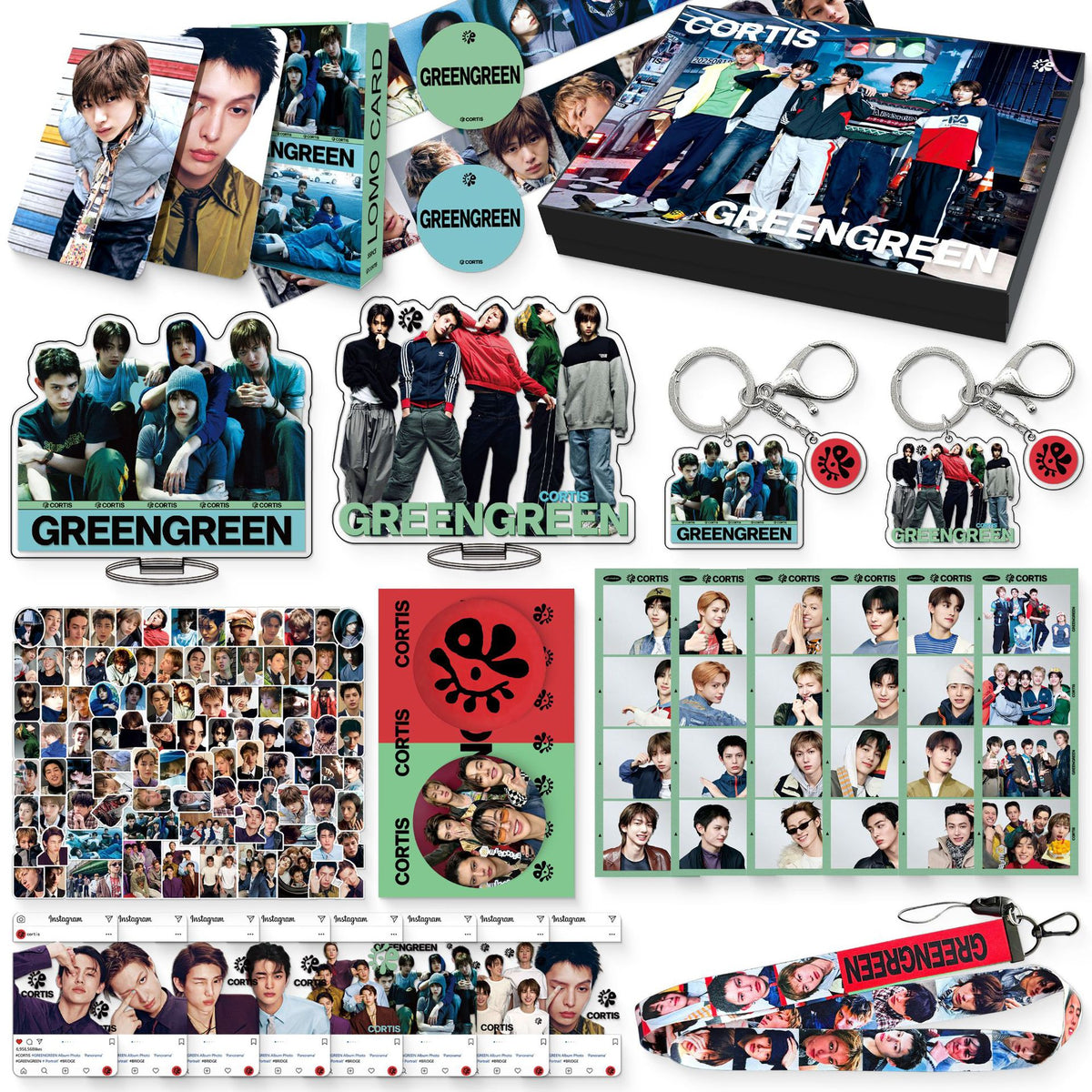 CORTIS GREENGREEN PC Sticker Keyring Gift Box