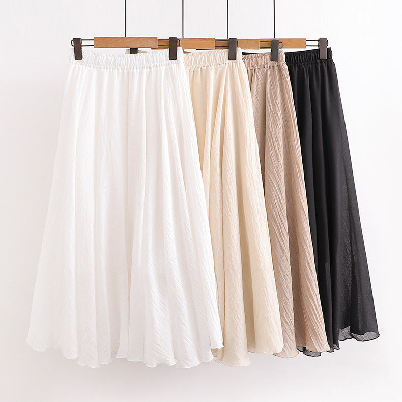 Elegant Irregular A-line Large Elastic Waist Skirt