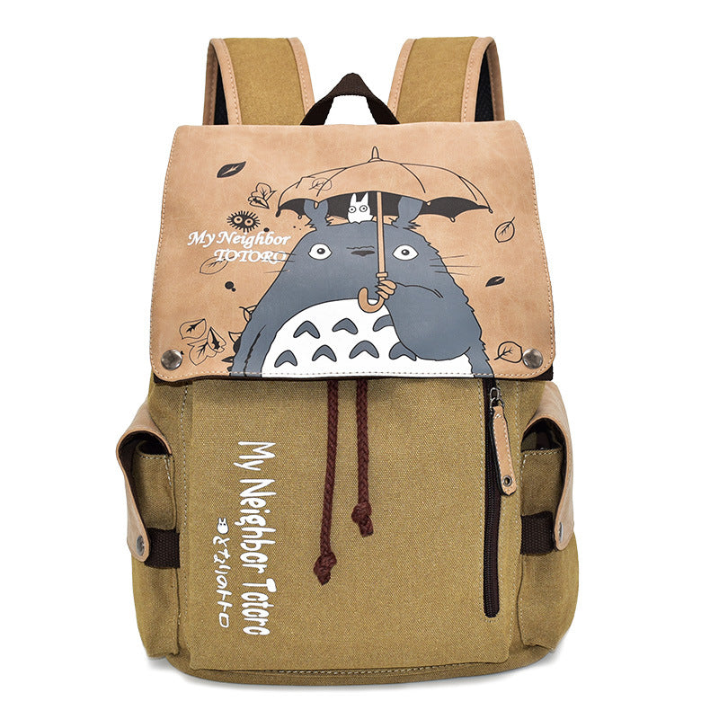 Trendy Anime Canvas Backpack