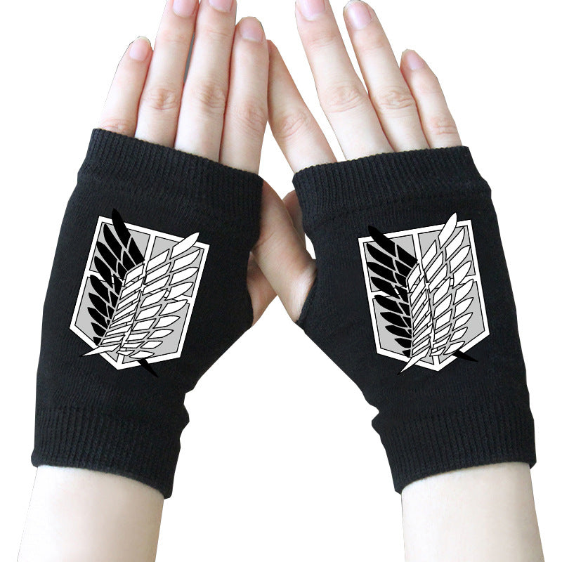 Trendy Anime Half Finger Gloves