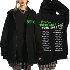 Kpop Graphic Print Hooded Zipper Cardigan