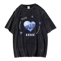 NJZ Album LOGO Washed Black T-shirt