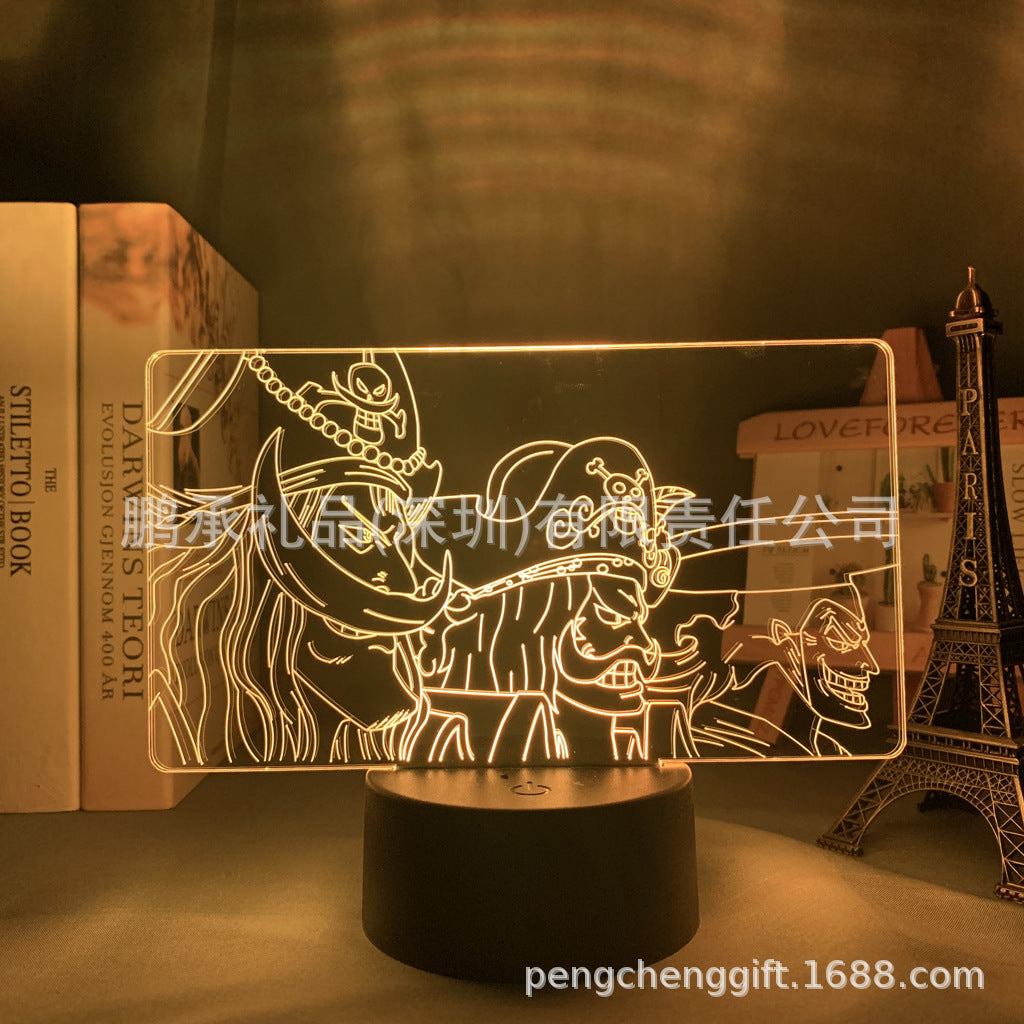 Colorful Luffy 3D Night Light