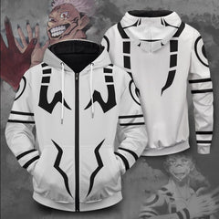 Unisex Anime Digital Print Zipper Cosplay Hoodie