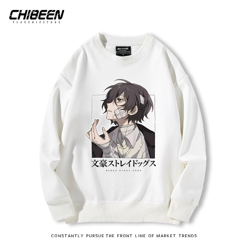 Casual Anime Printed Crew Neck Sweatshirt
