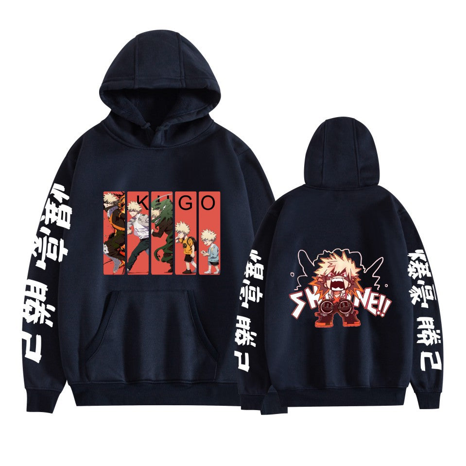 Unisex Anime Bakugo Printed Casual Hoodie