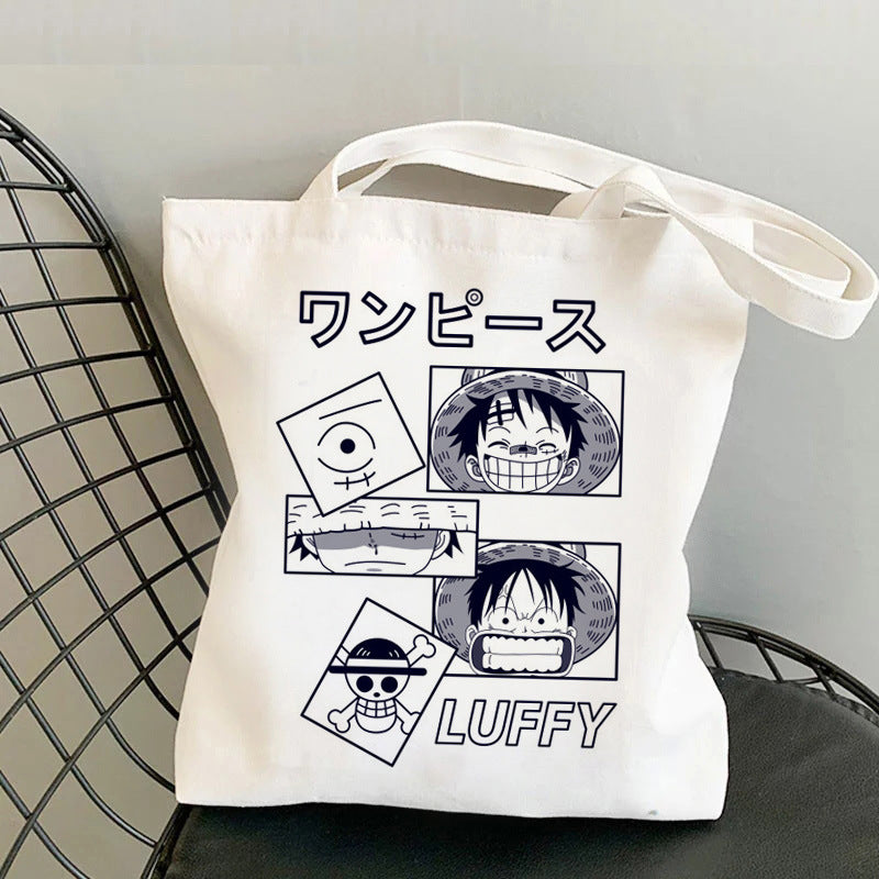 Wanted Luffy Printed Canvas Shoulder Bag