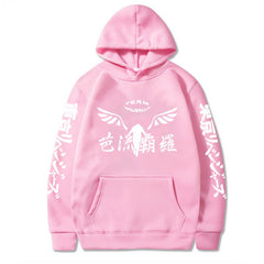 Unisex Anime Logo Print Loose Hoodie