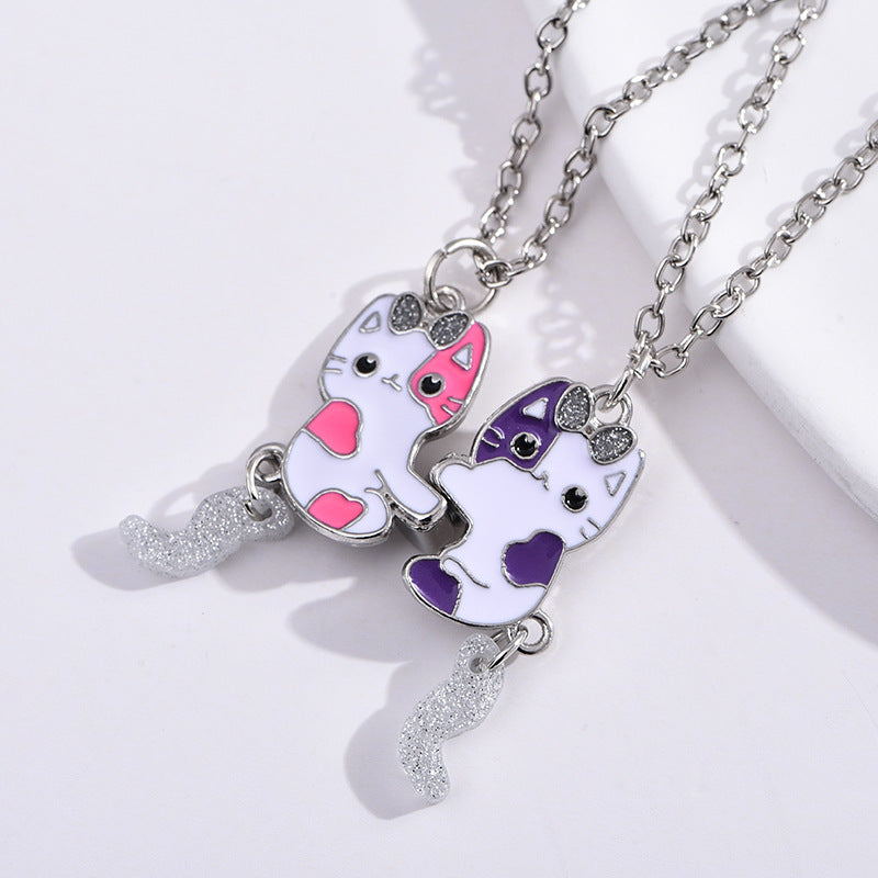 BEST FRIENDS Heart-shaped Pendant Necklace