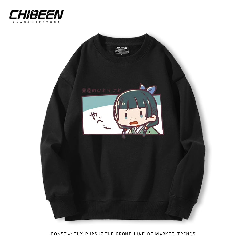 Cute Anime Pattern Print Crew Neck Sweatshirt