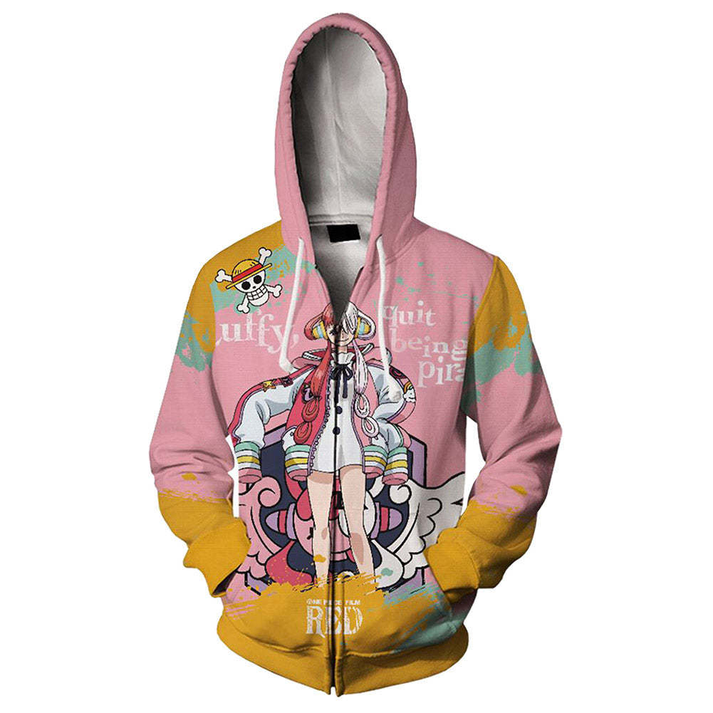 Unisex Pirate King Digital Printed Cos Zipper Hoodie