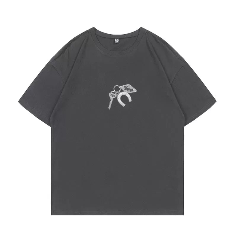 Hyunjin Same Style Cotton Crew Neck T-Shirt