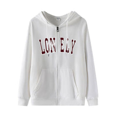 DANIELLE LONELY Zipper Hoodie Top