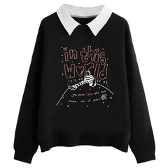 Cute Girls Harry Graphic Print V-neck POLO Sweatshirt