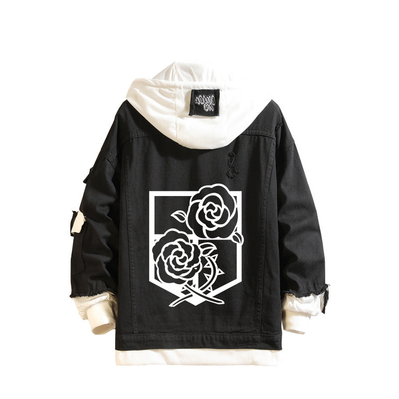 Unisex Wings of Freedom Anime Denim Jacket