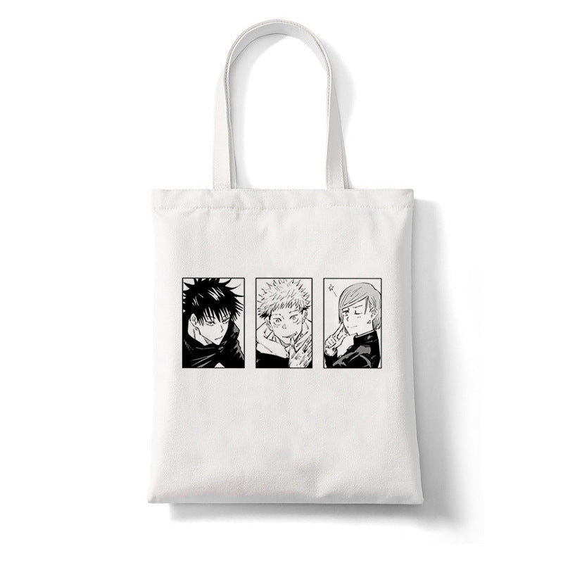 Trendy Anime Printed Canvas Shoulder Tote Bag