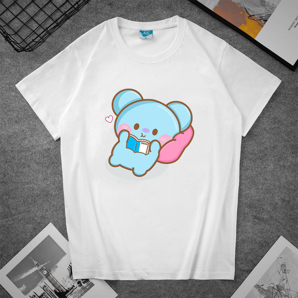 Cute Kpop Cartoon Casual Short Sleeve T-shirt