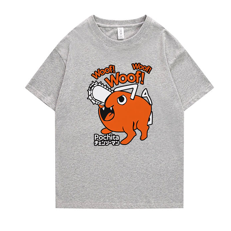 Unisex Pochita Anime Short Sleeve T-Shirt