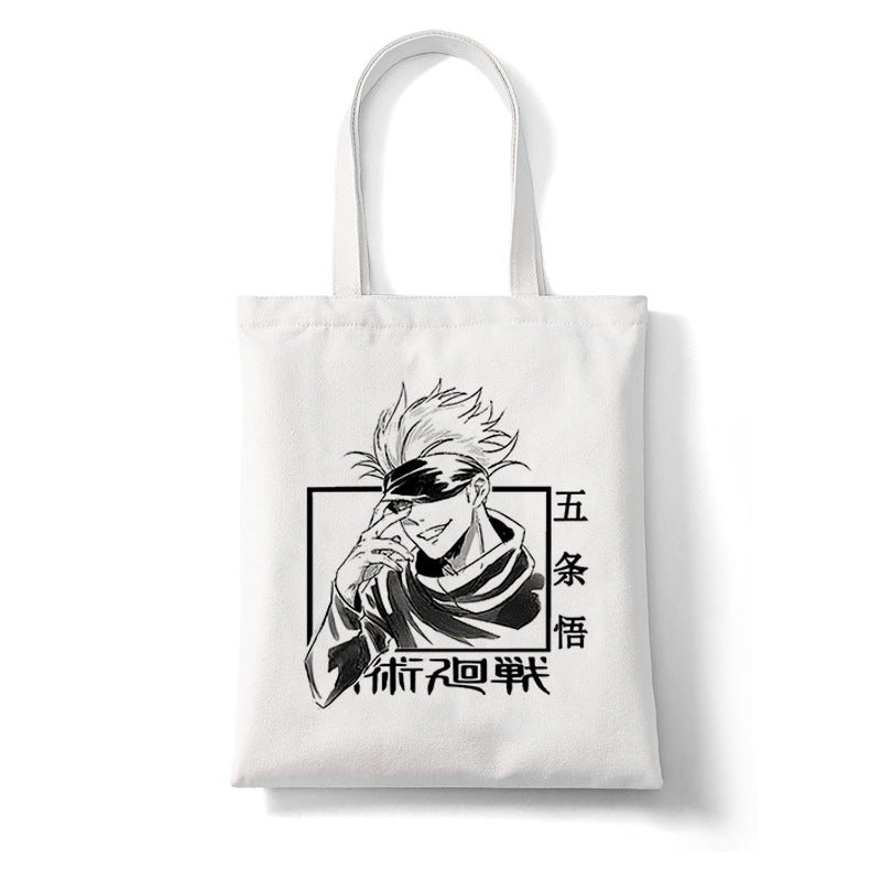 Trendy Anime Printed Canvas Shoulder Tote Bag