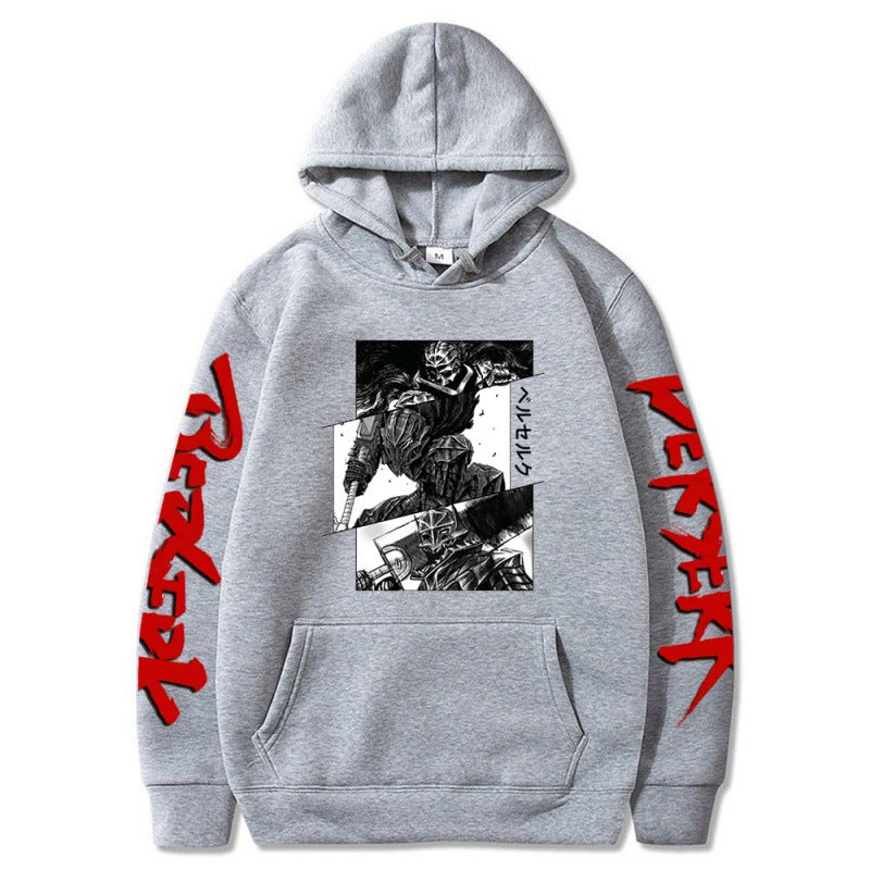 Unisex Anime Guts Print Loose Hoodie