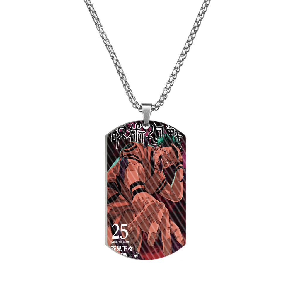 Cool Anime Printed Dog Tag Necklace