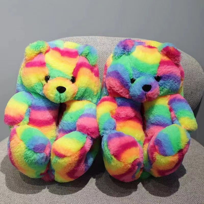 Teddy Bear Fur Slippers